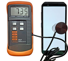 TC605 display brightness measurement